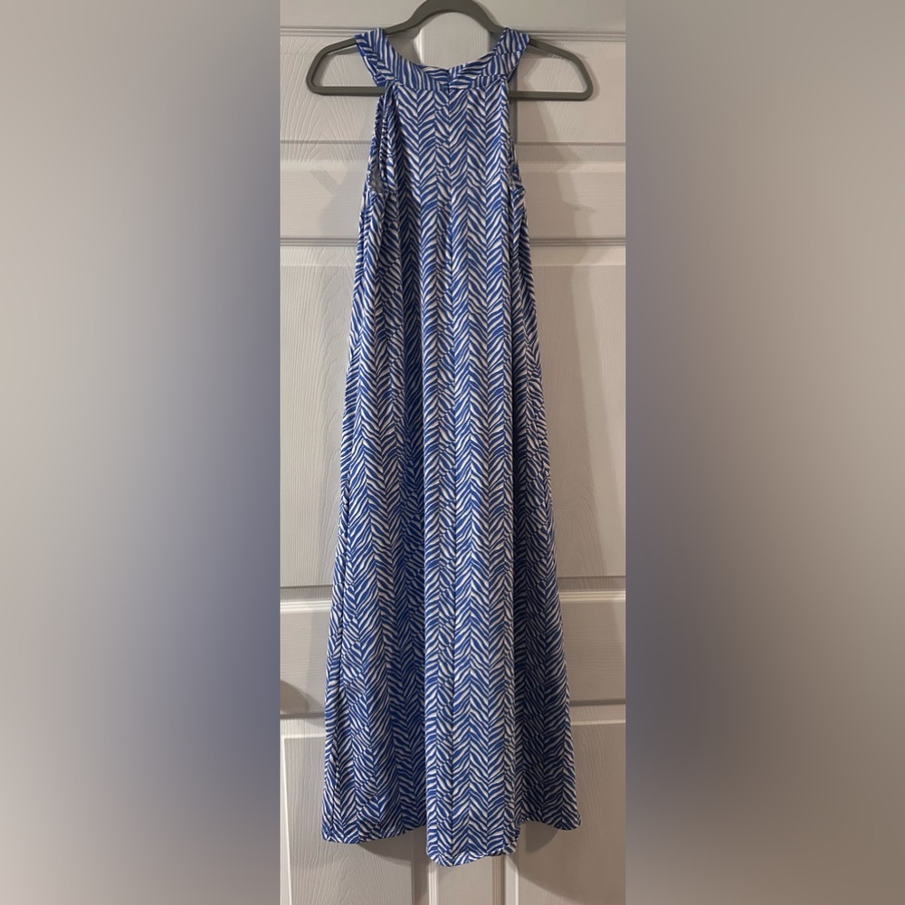 J. McLaughlin Blue and White Patterned Maxi Dress - Picture 6 of 6
